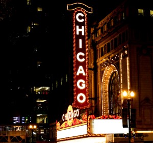 Facaden af Chicago Theatre